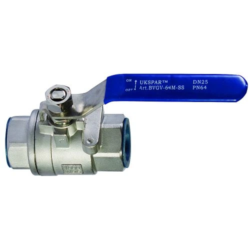 Кран шаровый двухсоставной муфтовый нержавеющий UKSPAR Ду15 PN64 (K320 ...