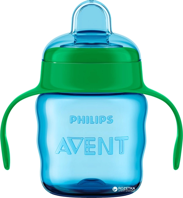 Чашка-непроливайка Philips AVENT с мягким носиком 200 мл 6 мес+ Cине-зеленая (SCF551/05_blue_green) - изображение 2