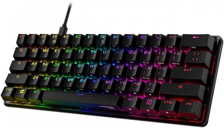 Клавіатура HyperX Alloy Origins 60 Red RGB Black (4P5N0AA) - зображення 4