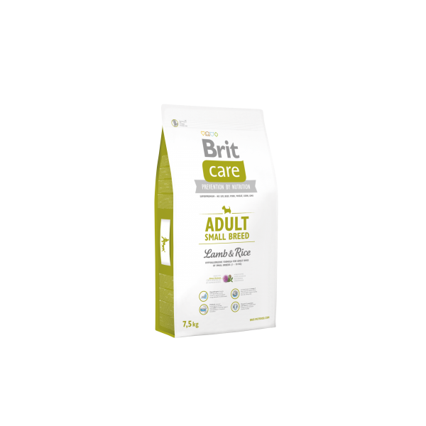 Сухий корм Brit Care Adult Small Breed Lamb & Rice для дорослих собак дрібних порід з ягнятком та рисом 7.5 кг - Фото 1 Сухий корм Brit Care Adult Small Breed Lamb & Rice для дорослих собак дрібних порід з ягнятком та рисом 7.5 кг - зображення 1