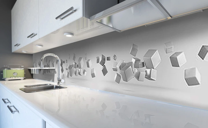 Интерьерная 3D наклейка "Серебряные Кубы" 650х2500 мм - Фото 14 Интерьерная 3D наклейка "Серебряные Кубы" 650х2500 мм - изображение 14