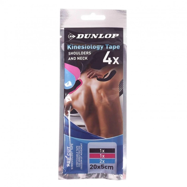 Кинезиологический тейп для плечей і шиї Dunlop Kinesiolo 4 шт. (D86200) Blue/Pink/Black - зображення 1