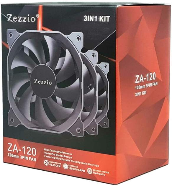 Набір вентиляторів Zezzio ZA-120 3 in 1 Kit - зображення 10