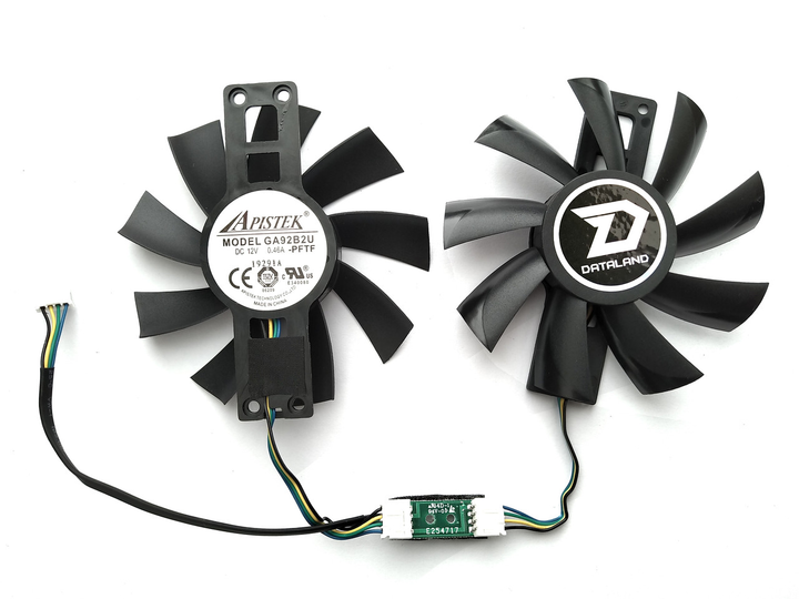 Вентилятор Apistek для видеокарты Dataland RX 570 580 GA92B2U (GA92S2U) комплект 2 шт (№288) - изображение 2