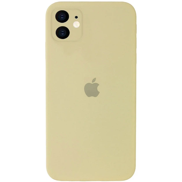 Чехол Silicone Full case camera SQUARE (квадратные) для IPhone 11 Mellow yellow (32) желтый