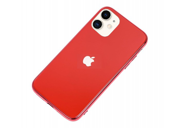 Чохол скляний Glass case для iPhone 11 (01) Red червоний - зображення 2