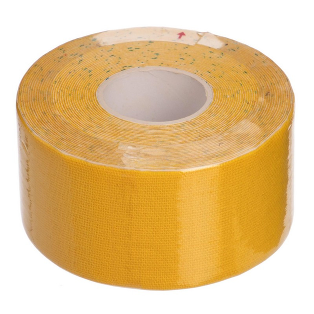 Кинезио тейп пластырь Kinesio Tape SP-Sport 5504-2,5 ширина 2,5см длина 5м Yellow - изображение 1