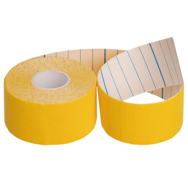Кинезио тейп пластырь Kinesio Tape SP-Sport 5504-2,5 ширина 2,5см длина 5м Yellow - изображение 2