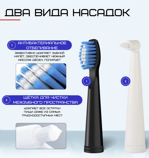 Электрическая Зубная Щетка Звуковая 5 Насадок + 5 Режимов + Кейс Для Хранения Seago Sonic SG575 Взрослая Тёмно Синяя - Фото 2 Электрическая Зубная Щетка Звуковая 5 Насадок + 5 Режимов + Кейс Для Хранения Seago Sonic SG575 Взрослая Тёмно Синяя - изображение 2