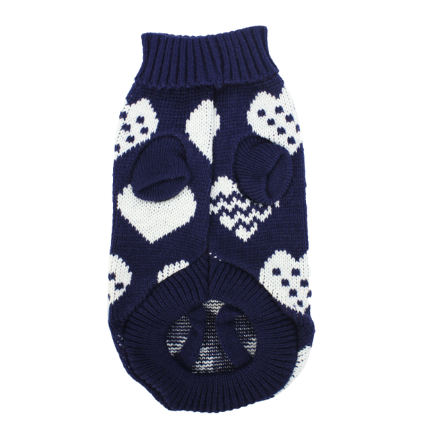 Свитер для собак Taotaopets 357704 Сердечки Dark Blue M кофта (K/OPT1_6216-35382) - изображение 2