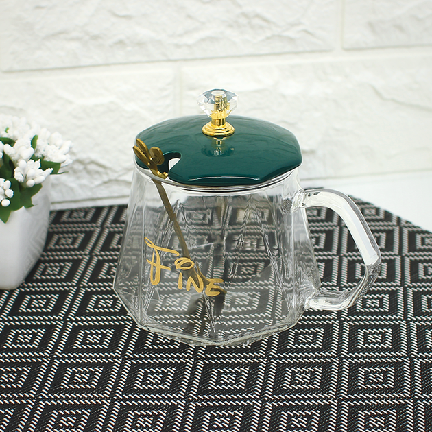 Сувенирный подарочный набор Lesko A28 Dark Green чашка+ложка - изображение 4