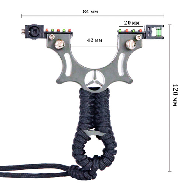 Рогатка з нічним прицілом та рівнем для спорту, технологічна, Мерседес - зображення 2