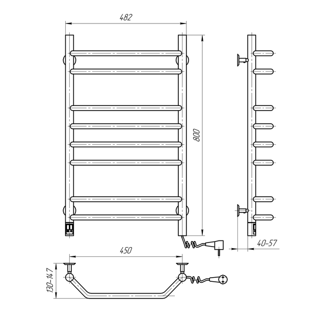 Полотенцесушитель NAVIN Блюз 480х800 Sensor правый с таймером 10-006033-4880 - изображение 3