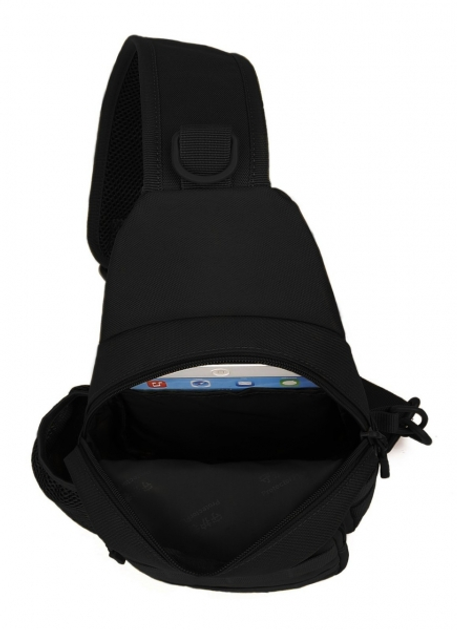 Армейский однолямочный рюкзак Защитник 127-B черный - изображение 2