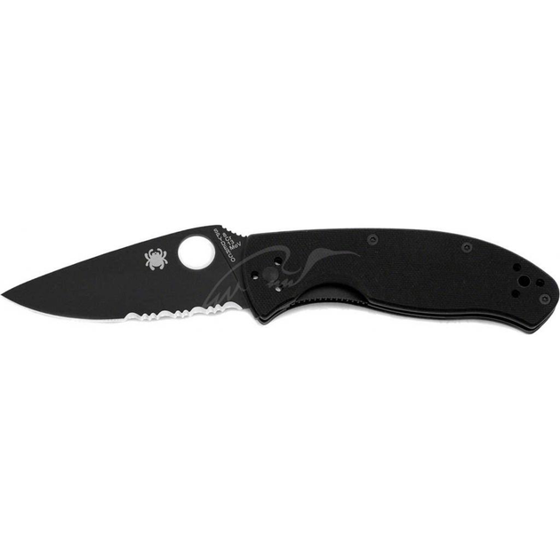 Ніж Spyderco Tenacious Black Blade, полусеррейтор (C122GBBKPS) - изображение 1