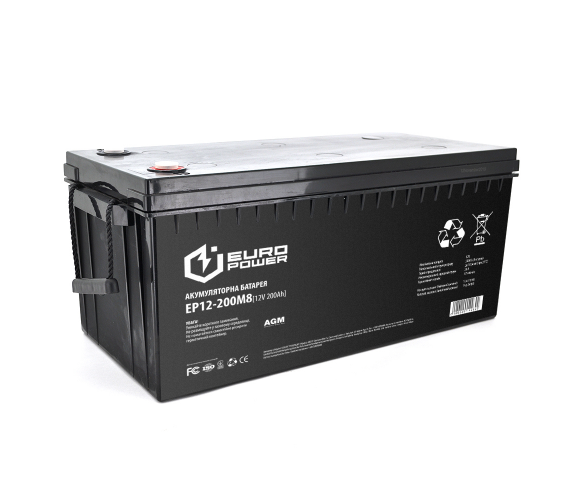 Аккумуляторная батарея Europower AGM EP12-200M8 12V 200Ah - Фото 1 Аккумуляторная батарея Europower AGM EP12-200M8 12V 200Ah - изображение 1