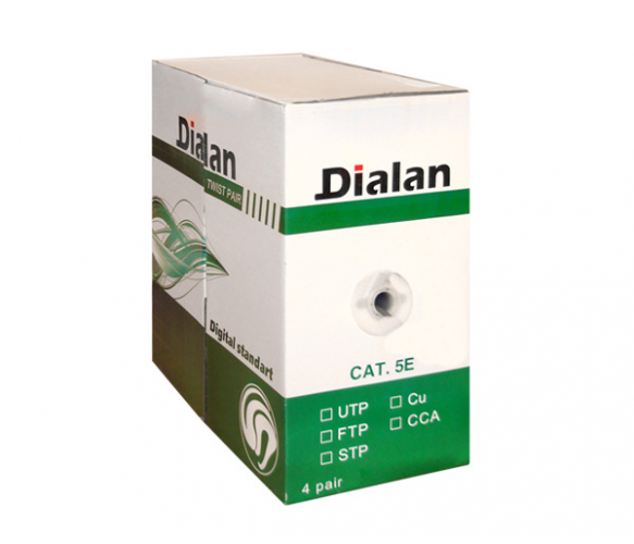 Кабель витая пара Dialan КПВ 4*2*0,50 UTP-cat.5e cat.5e (UTP медь внутренний) бухта 305м белый - Фото 1 Кабель витая пара Dialan КПВ 4*2*0,50 UTP-cat.5e cat.5e (UTP медь внутренний) бухта 305м белый - изображение 1
