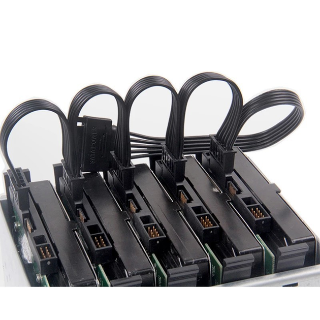 Переходник питания SATA (сата) 15 pin -> 5 шт SATA (сата) 15 pin кабель ...