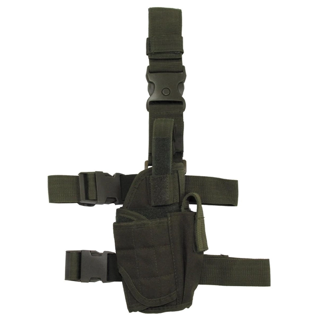 Кобура для пистолета набедренная правосторонняя регулируемая MFH олива (тёмно-зелёная) (30710B) - изображение 1