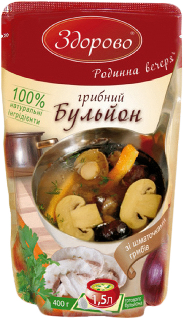 Бульон грибной Родинна вечеря с кусочками грибов 400 г (4820083200229 ...