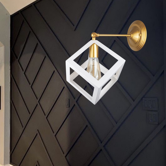 Бра LEVISTELLA Cube белое с золотым основанием 16 см - изображение 2
