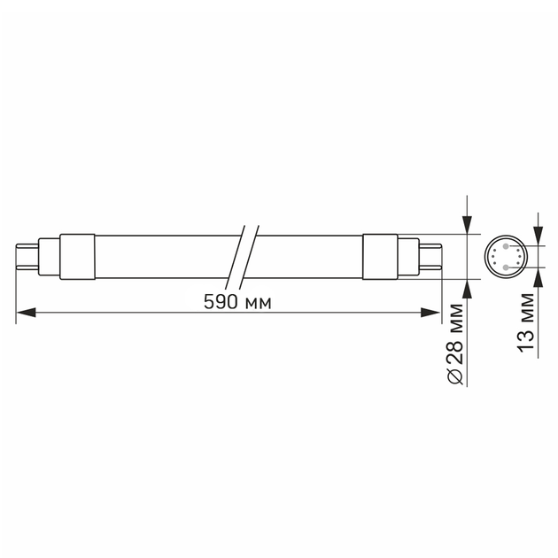 LED FITO лампа VIDEX T8F 9W 0.6M - зображення 5
