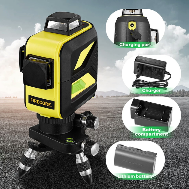 Лазерный уровень Firecore F93T XG максимальная комплектация 3D green ...