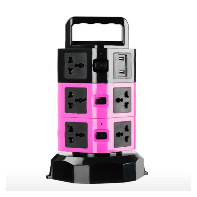 Мережевий подовжувач Tower with rotate 180° (11 розеток + 2 USB, 2 A) Чорний/Фіолетовий 1.8 м - Фото 1 Мережевий подовжувач Tower with rotate 180° (11 розеток + 2 USB, 2 A) Чорний/Фіолетовий 1.8 м - зображення 1