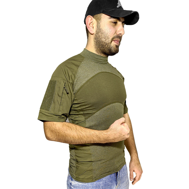 Тактическая футболка с коротким рукавом Lesko A424 Green XXL потоотводящая армейская камуфляжная - изображение 1