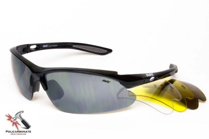 Спортивные защитные очки со сменными линзами AVK Chronos 01 тактические - зображення 1