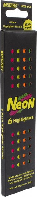 Цветные карандаши для рисования Неон эффект "NEON" набор 6 цветов шестигранные неоновые - Фото 2 Цветные карандаши для рисования Неон эффект "NEON" набор 6 цветов шестигранные неоновые - изображение 2