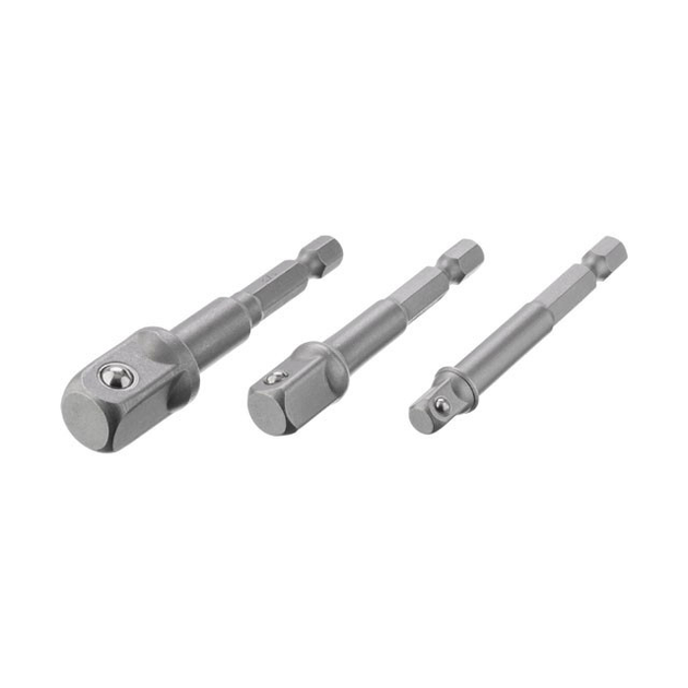 Набор переходник с Hex 1/4" на квадрат 1/4", 3/8", 1/2" под шуруповерт ...