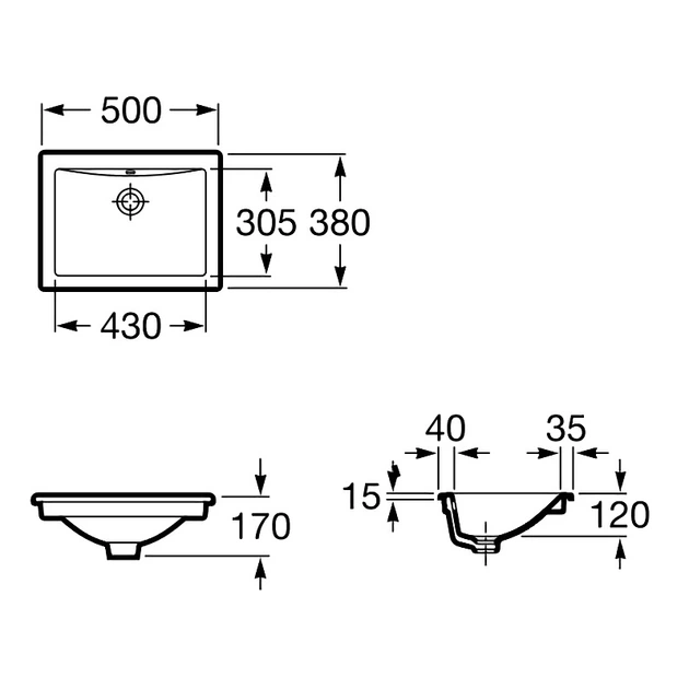 Умивальник накладний Roca Diverta 50x38 (A327114000) - изображение 3
