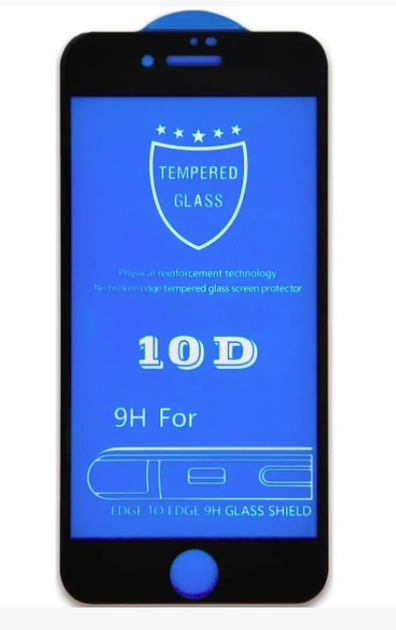 Защитное стекло Full Cover 10D для Apple iPhone 7plus (Black) Full Glue ...