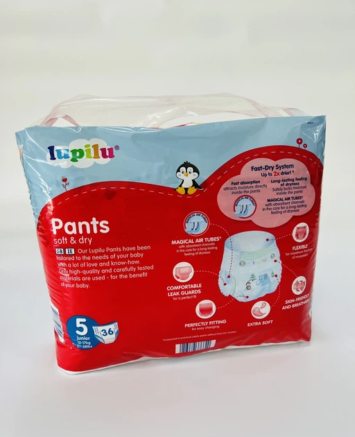 Набір з 6 уп. по 36 шт.(216 шт.) підгузниківтрусиків Lupilu soft&dry