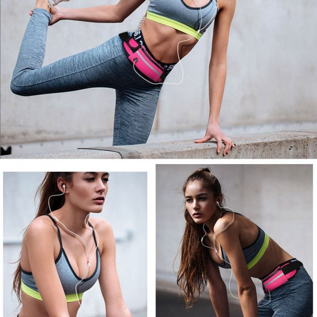 Сумка для бега Спортивная сумка на пояс RunningBag Влагостойкая Pink ...