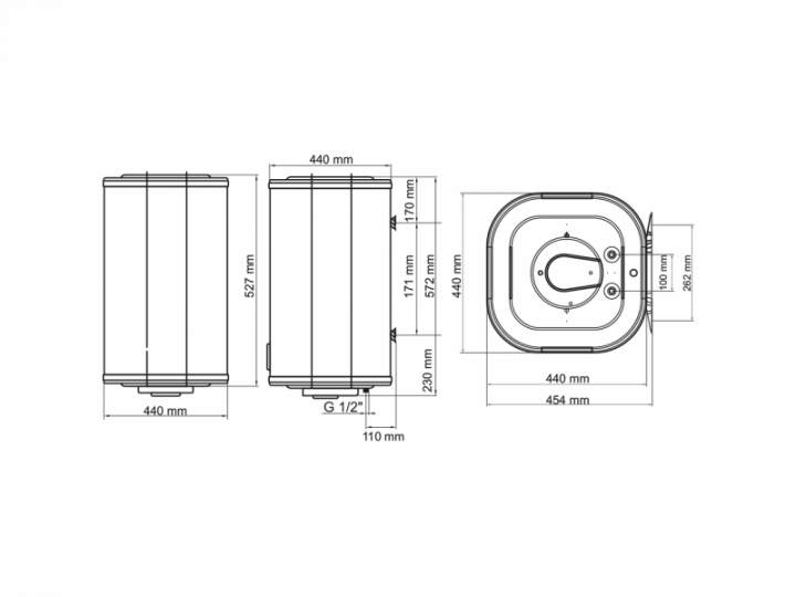 Бойлер Електричний Arti WH Cube Dry 120L/2 - зображення 4