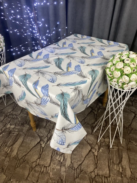 Скатерть водоотталкивающая, TRUE-STORE, Перья, прямоугольные 220см х 170см ( NC№18-220х170) - изображение 10