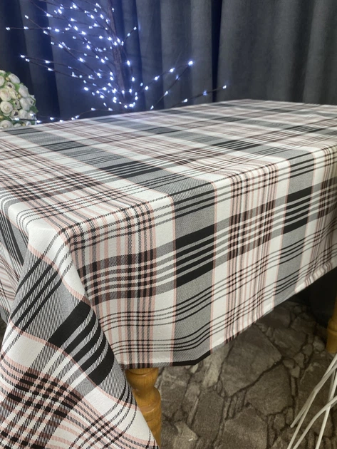 Скатерть водоотталкивающая, TRUE-STORE, Клетка S2 серая, прямоугольные 100см х 170см (SC№41-100х170) - Фото 2 Скатерть водоотталкивающая, TRUE-STORE, Клетка S2 серая, прямоугольные 100см х 170см (SC№41-100х170) - изображение 2