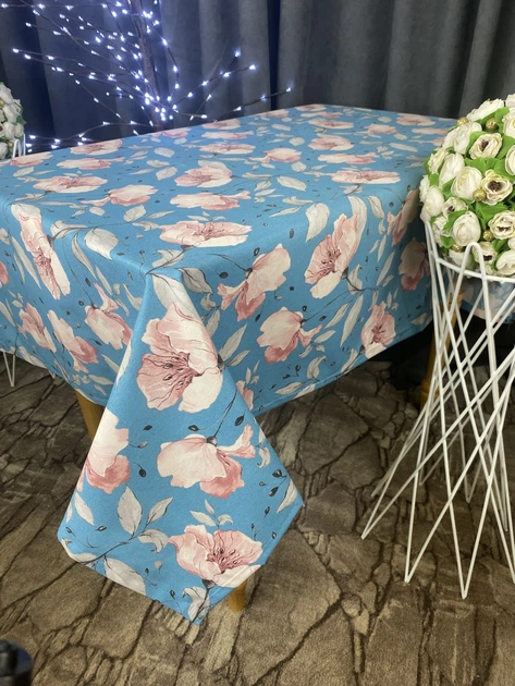 Скатерть водоотталкивающая, TRUE-STORE, Азалия голубая, прямоугольные 100см х 170см ( NC№10-100х170) - изображение 7