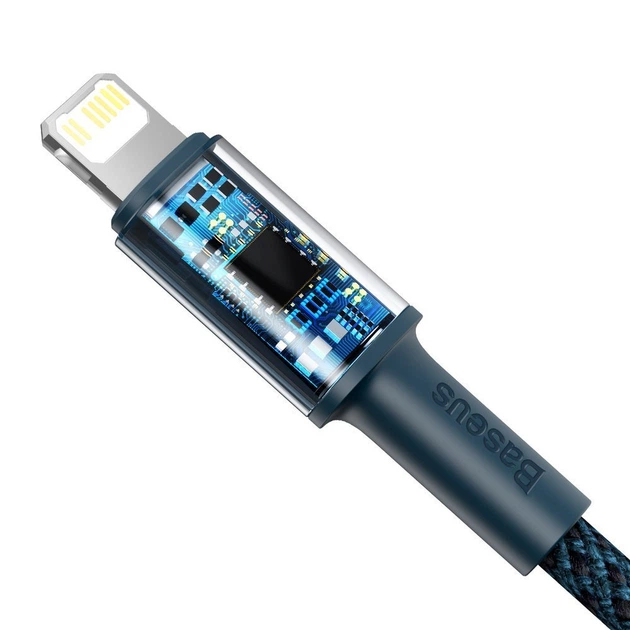 Кабель Lightning > USB Type-C Baseus High Density Braided PD 20W 1.0m (CATLGD-03) Blue - Фото 4 Кабель Lightning > USB Type-C Baseus High Density Braided PD 20W 1.0m (CATLGD-03) Blue - изображение 4