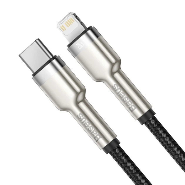 Кабель Lightning > USB Type-C Baseus Cafule Metal Data Cable PD 20W 2.0m (CATLJK-B01) Black - изображение 2