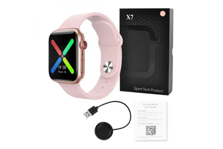 Розумний Смарт Годинник Smart Watch бездротова зарядка для ios/android Х7 Рожевий - зображення 2