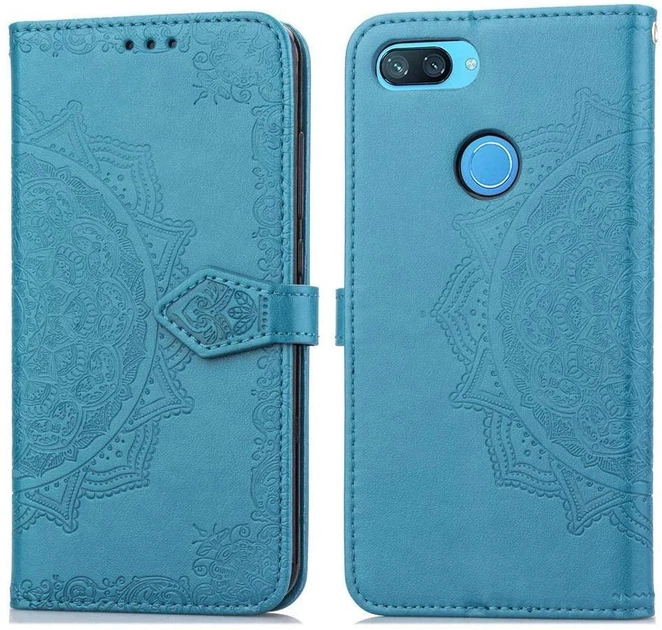 Чехол Vintage для Xiaomi Mi 8 Lite книжка кожа PU голубой - Фото 6 Чехол Vintage для Xiaomi Mi 8 Lite книжка кожа PU голубой - изображение 6