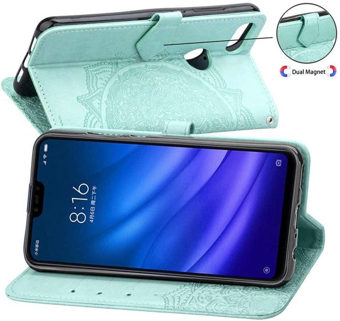 Чехол Vintage для Xiaomi Mi 8 Lite книжка кожа PU бирюзовый - Фото 5 Чехол Vintage для Xiaomi Mi 8 Lite книжка кожа PU бирюзовый - изображение 5