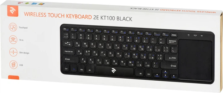 Клавіатура безпровідна 2E KT100 WL + Touchpad (2E-KT100WB) (Black) - зображення 9