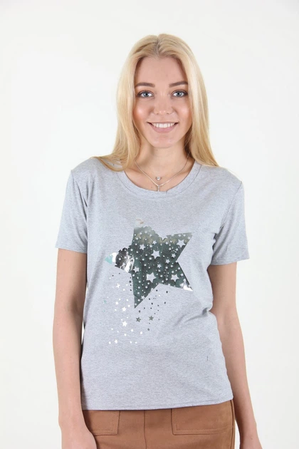 Футболка MissFashion 6066 з принтом (Сірий 48) - зображення 4