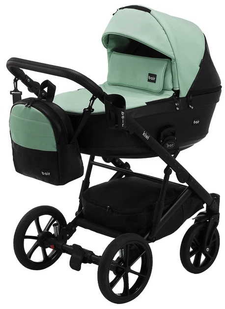 Коляска 2 в 1 Bair Kiwi ECO BK-8/15 м'ятний / чорний - Фото 2 Коляска 2 в 1 Bair Kiwi ECO BK-8/15 м'ятний / чорний - зображення 2
