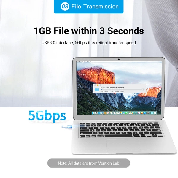Переходник Vention USB 3.1 Type-C Male на USB Female (CDQH0) - Фото 6 Переходник Vention USB 3.1 Type-C Male на USB Female (CDQH0) - изображение 6