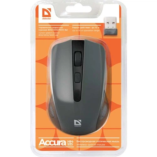 Мышь Defender Accura MM-935 Wireless, Grey USB - изображение 4